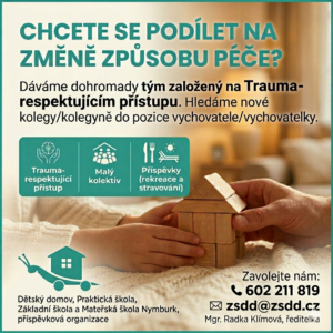 Hledáme nové kolegy/kolegyně do pozice vychovatel/vychovatelka